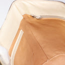CELINE Circle Shoulder Bag Leather White Gold Auth 204441-25