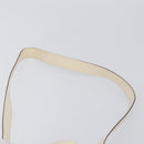 CELINE Circle Shoulder Bag Leather White Gold Auth 204441-14
