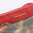 Salvatore Ferragamo Shoulder Bag Coated Canvas Multicolor Gold Auth 204442-17