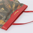 Salvatore Ferragamo Shoulder Bag Coated Canvas Multicolor Gold Auth 204442-6