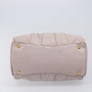 Miu Miu Hand Bag Leather Pink Gold Auth 204447-5