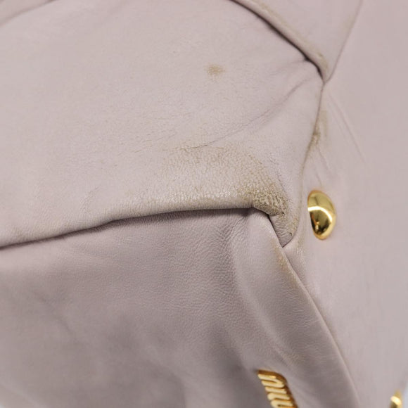 Miu Miu Hand Bag Leather Pink Gold Auth 204447