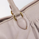 Miu Miu Hand Bag Leather Pink Gold Auth 204447-20