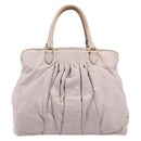 Miu Miu Hand Bag Leather Pink Gold Auth 204447-13