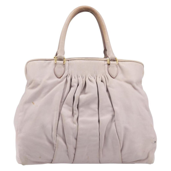 Miu Miu Hand Bag Leather Pink Gold Auth 204447