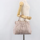 Miu Miu Hand Bag Leather Pink Gold Auth 204447-29