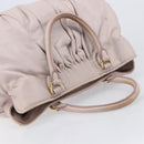Miu Miu Hand Bag Leather Pink Gold Auth 204447-6