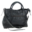 BALENCIAGA Classic City Hand Bag Leather 2way Black 235216 Auth 204449A-1