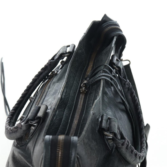 BALENCIAGA Classic City Hand Bag Leather 2way Black 235216 Auth 204449A
