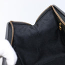 FENDI Pecan Canvas Hand Bag PVC Black Brown Auth 204451V-23