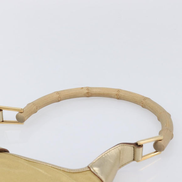 GUCCI Bamboo Kandinsky Shoulder Bag Canvas Gold 001 4060 Auth 204453A