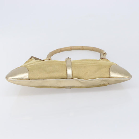 GUCCI Bamboo Kandinsky Shoulder Bag Canvas Gold 001 4060 Auth 204453A