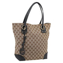 GUCCI GG Canvas Tote Bag Beige Gold 247237 Auth 204456A-1