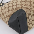 GUCCI GG Canvas Tote Bag Beige Gold 247237 Auth 204456A-11