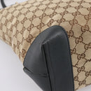 GUCCI GG Canvas Tote Bag Beige Gold 247237 Auth 204456A-13