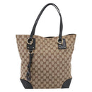 GUCCI GG Canvas Tote Bag Beige Gold 247237 Auth 204456A-2