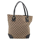 GUCCI GG Canvas Tote Bag Beige Gold 247237 Auth 204456A-3
