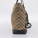 GUCCI GG Canvas Tote Bag Beige Gold 247237 Auth 204456A-4
