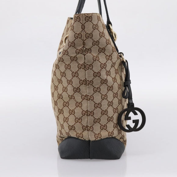 GUCCI GG Canvas Tote Bag Beige Gold 247237 Auth 204456A