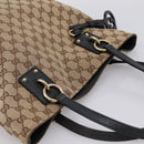 GUCCI GG Canvas Tote Bag Beige Gold 247237 Auth 204456A-6