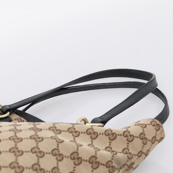 GUCCI GG Canvas Tote Bag Beige Gold 247237 Auth 204456A