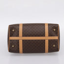 CELINE Macadam Canvas Boston Bag PVC Leather Brown Gold Auth 204457V-10