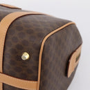 CELINE Macadam Canvas Boston Bag PVC Leather Brown Gold Auth 204457V-11