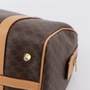 CELINE Macadam Canvas Boston Bag PVC Leather Brown Gold Auth 204457V-13