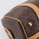 CELINE Macadam Canvas Boston Bag PVC Leather Brown Gold Auth 204457V-14