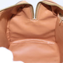 CELINE Macadam Canvas Boston Bag PVC Leather Brown Gold Auth 204457V-19
