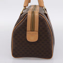 CELINE Macadam Canvas Boston Bag PVC Leather Brown Gold Auth 204457V-5