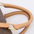 CELINE Macadam Canvas Boston Bag PVC Leather Brown Gold Auth 204457V-9