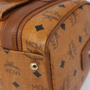 MCM Logogram Vicetos Boston Bag PVC Leather Brown Gold Auth 204458A-9