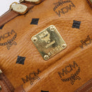 MCM Logogram Vicetos Boston Bag PVC Leather Brown Gold Auth 204458A-11