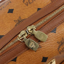 MCM Logogram Vicetos Boston Bag PVC Leather Brown Gold Auth 204458A-18