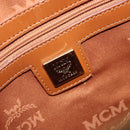 MCM Logogram Vicetos Boston Bag PVC Leather Brown Gold Auth 204458A-19