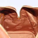 MCM Logogram Vicetos Boston Bag PVC Leather Brown Gold Auth 204458A-20