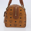 MCM Logogram Vicetos Boston Bag PVC Leather Brown Gold Auth 204458A-3