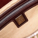 FENDI Mamma Baguette Shoulder Bag beads Pink Silver Auth 204490SM-23
