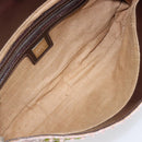 FENDI Mamma Baguette Shoulder Bag beads Pink Silver Auth 204490SM-10