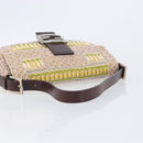FENDI Mamma Baguette Shoulder Bag beads Pink Silver Auth 204490SM-7