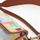 FENDI Zucca Canvas Mamma Baguette Shoulder Bag 2way Multicolor Gold Auth 204491V-14