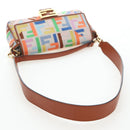 FENDI Zucca Canvas Mamma Baguette Shoulder Bag 2way Multicolor Gold Auth 204491V-9