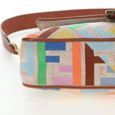 FENDI Zucca Canvas Mamma Baguette Shoulder Bag 2way Multicolor Gold Auth 204491V-18