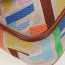 FENDI Zucca Canvas Mamma Baguette Shoulder Bag 2way Multicolor Gold Auth 204491V-19