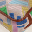 FENDI Zucca Canvas Mamma Baguette Shoulder Bag 2way Multicolor Gold Auth 204491V-20