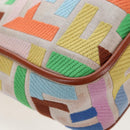 FENDI Zucca Canvas Mamma Baguette Shoulder Bag 2way Multicolor Gold Auth 204491V-21