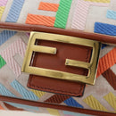 FENDI Zucca Canvas Mamma Baguette Shoulder Bag 2way Multicolor Gold Auth 204491V-23