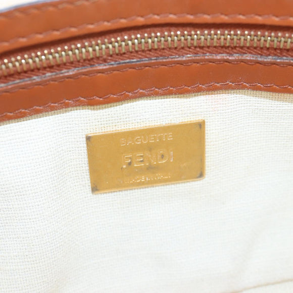 FENDI Zucca Canvas Mamma Baguette Shoulder Bag 2way Multicolor Gold Auth 204491V