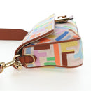 FENDI Zucca Canvas Mamma Baguette Shoulder Bag 2way Multicolor Gold Auth 204491V-3